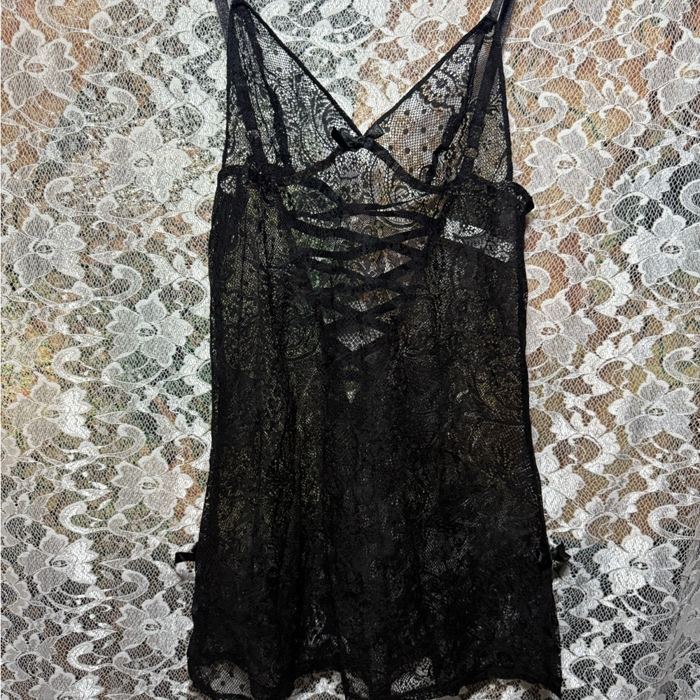 Victoria's Secret Black Lace Chemise